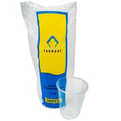 TSUNAMI VASO TRANSP 12OZ 50U