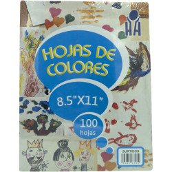 HOJAS DE COLORES 100U 8.5X11